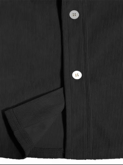 Camisa El Estanciero · Pana Canalada con Paneles de Cuero